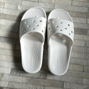 Brand new White Croc Slides